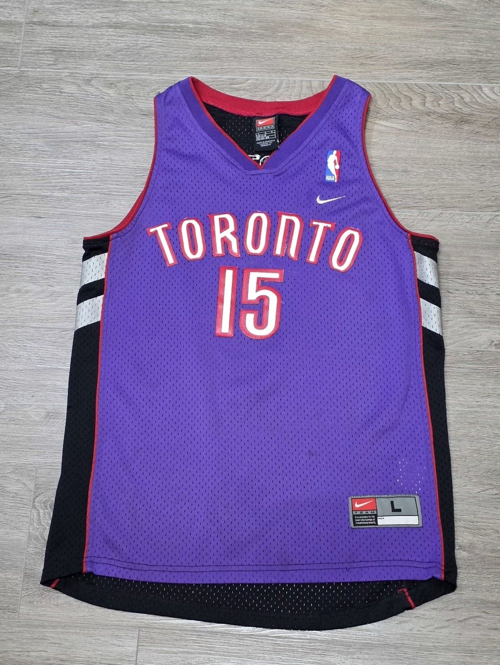 Vintage Toronto Raptors #15 Vince Carter NBA Youth Kids Jersey L 14-16 Nike